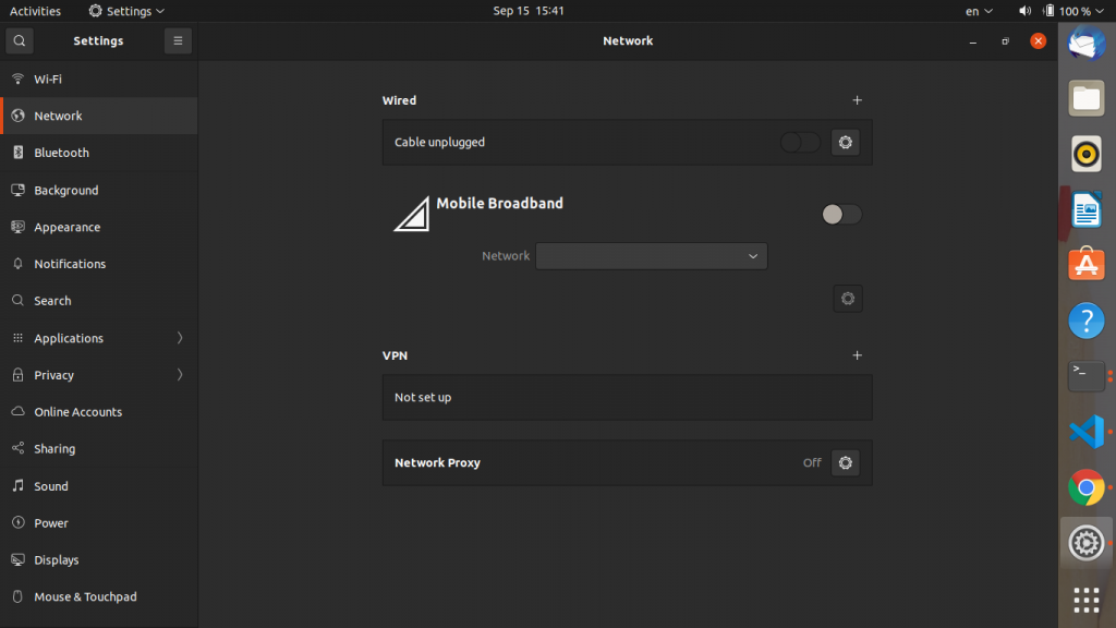 Mobile Broadband - Network Settings